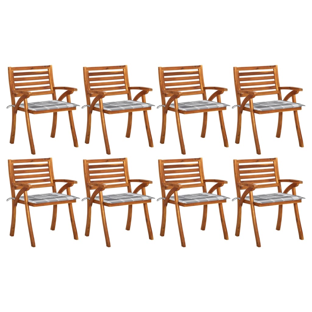PETROMILA Zahradní židle s poduškami 8 ks masivní akáciové dřevo