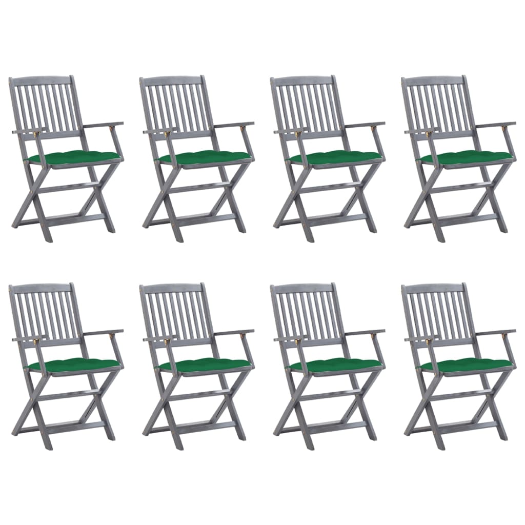 PETROMILA Skládací zahradní židle s poduškami 8 ks masivní akácie