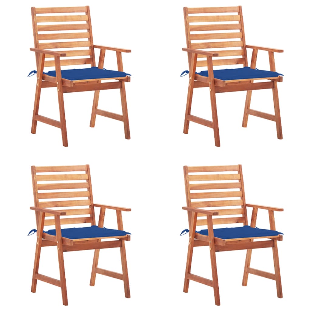 PETROMILA Zahradní jídelní židle s poduškami 4 ks masivní akáciové dřevo