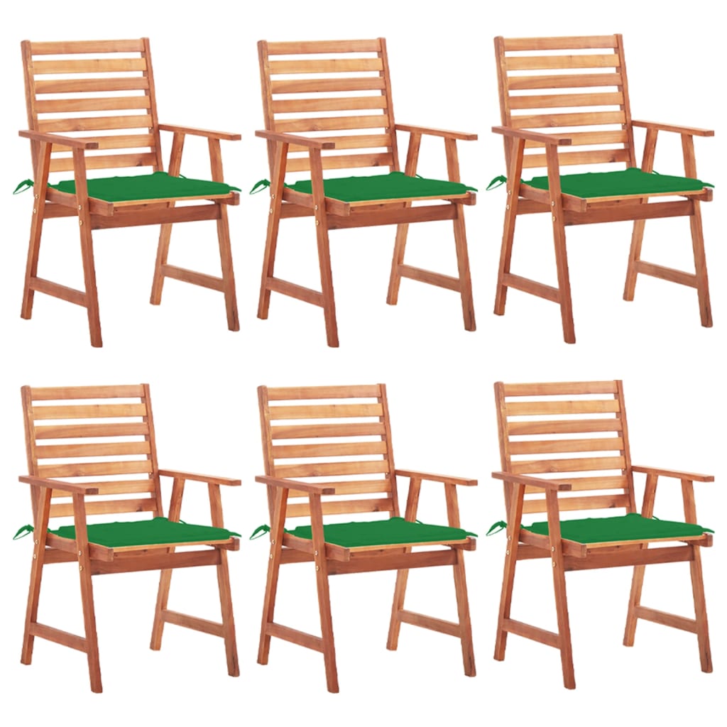 PETROMILA Zahradní jídelní židle 6 ks s poduškami masivní akáciové dřevo
