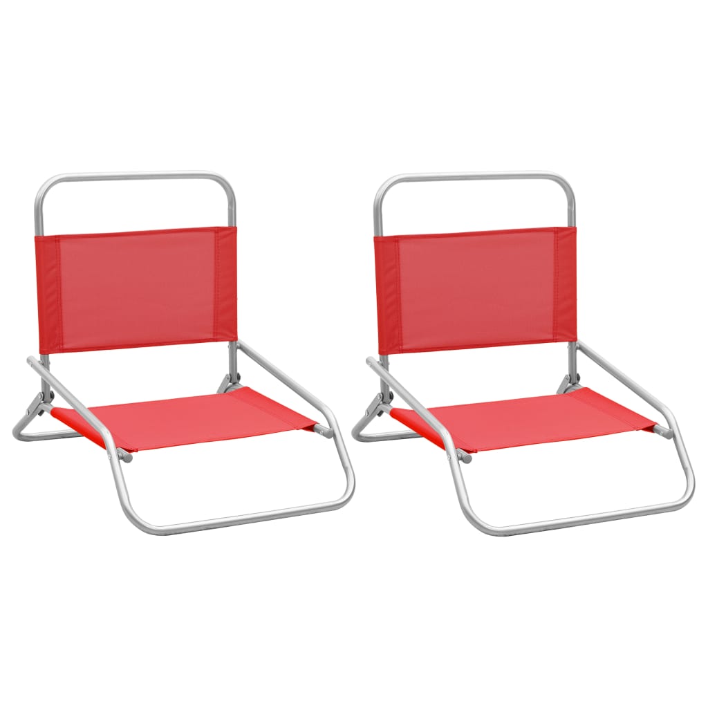 PETROMILA Skládací plážové židle 2 ks červené textil
