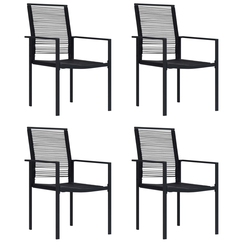 PETROMILA Zahradní židle 4 ks PVC ratan černé