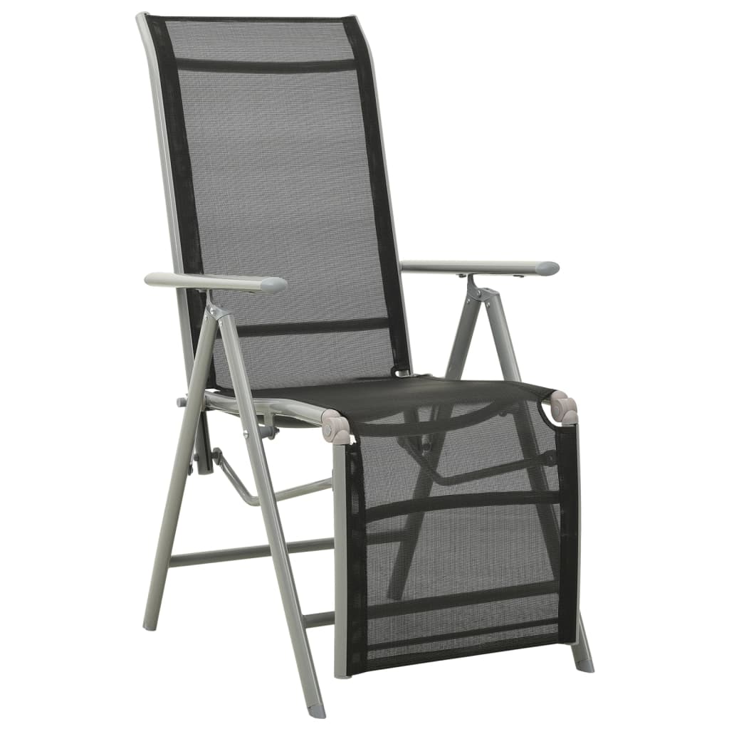 PETROMILA Polohovací zahradní židle textilen a hliník stříbrná