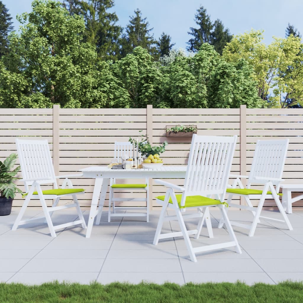 Podušky na zahradní židli 4 ks jasně zelené 50x50x3 cm oxford