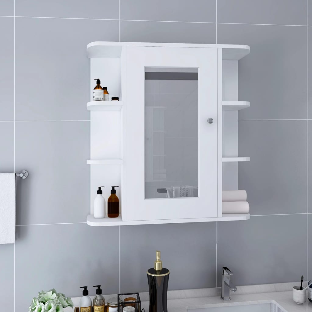 PETROMILA Koupelnová zrcadlová skříňka bílá 66 x 17 x 63 cm MDF