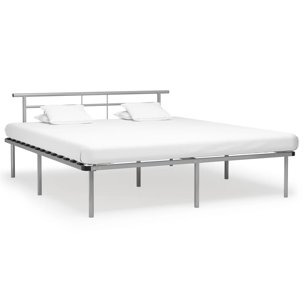 PETROMILA Rám postele šedý kov 200 x 200 cm