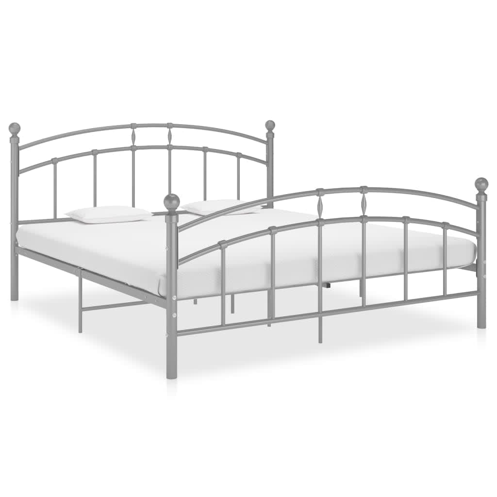 PETROMILA Rám postele šedý kov 200 x 200 cm