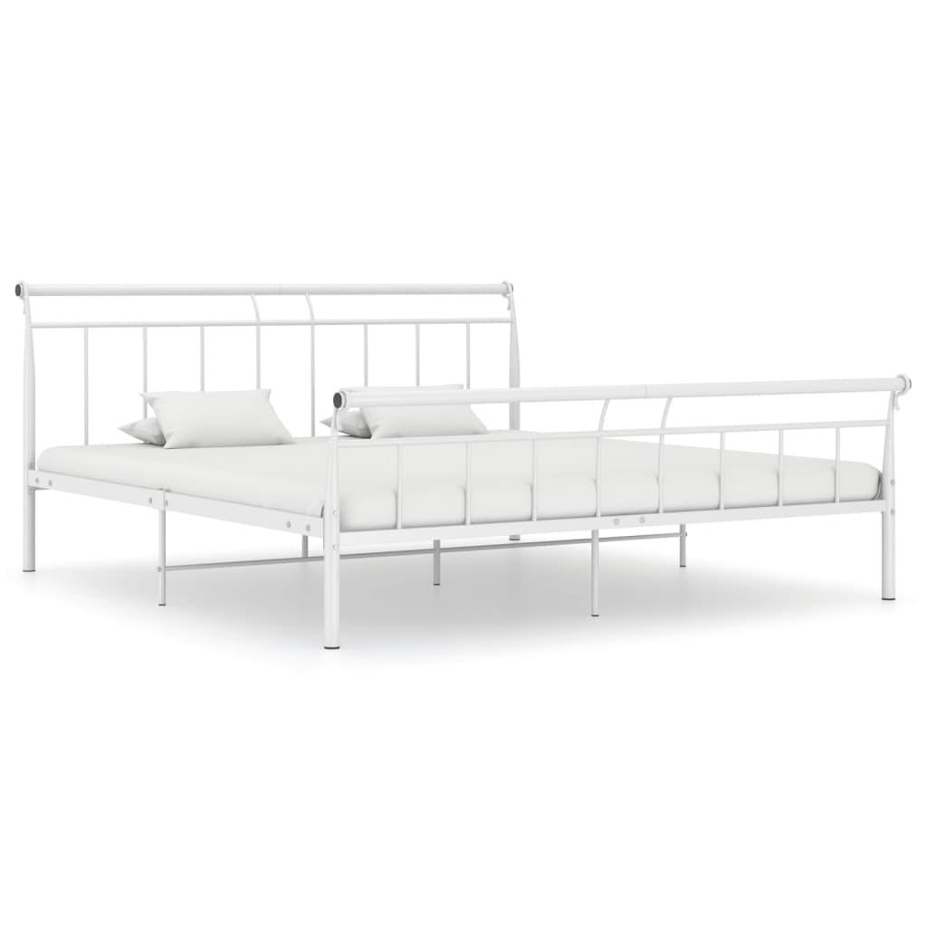 PETROMILA Rám postele bílý kovový 160 x 200 cm
