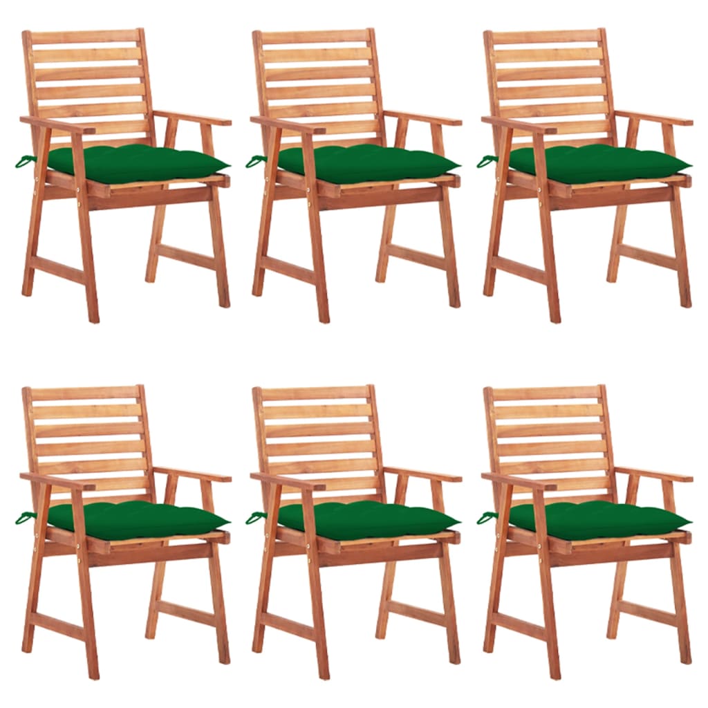 PETROMILA Zahradní jídelní židle 6 ks s poduškami masivní akáciové dřevo