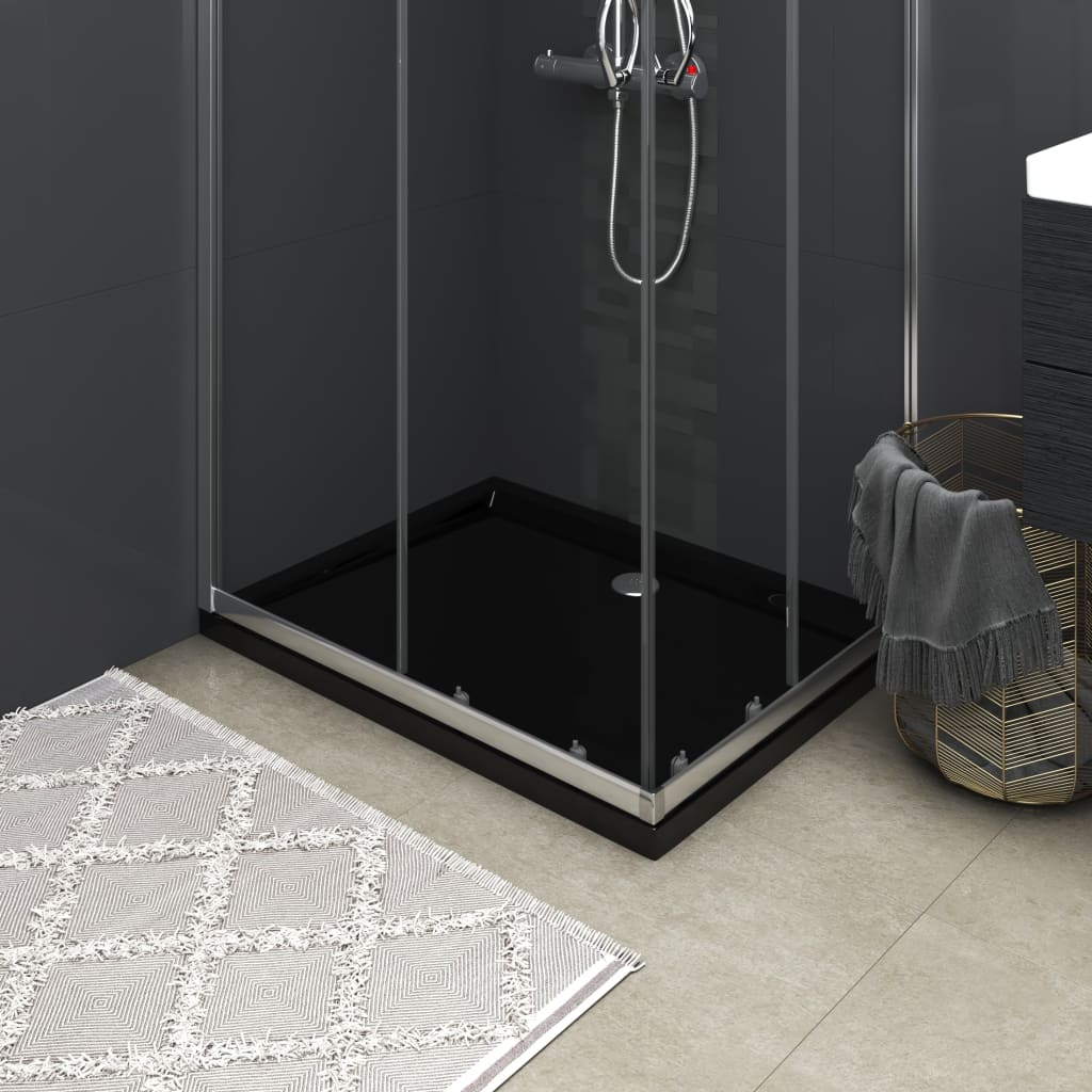 PETROMILA Obdélníková sprchová vanička ABS černá 80 x 100 cm