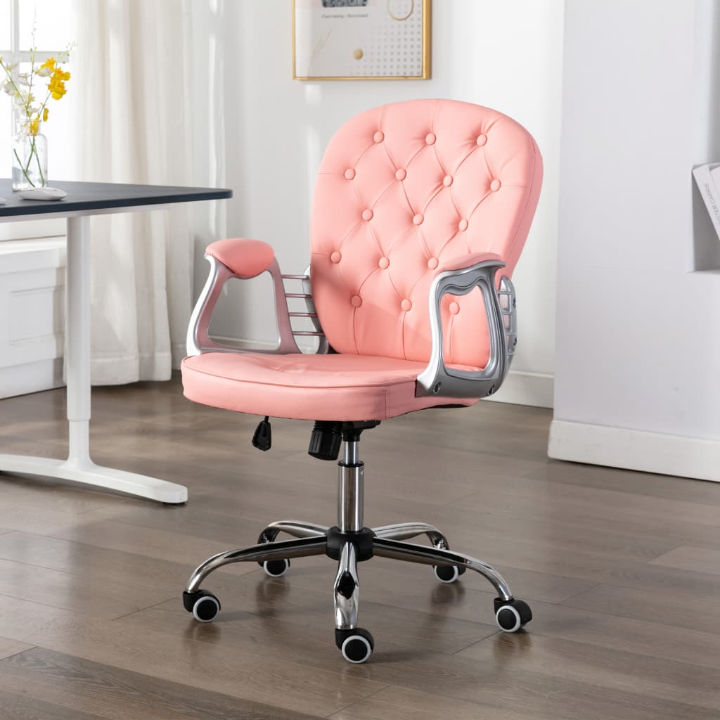 PETROMILA Otočná kancelářská židle růžová umělá kůže
