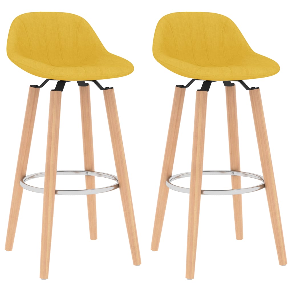 PETROMILA Barové židle 2 ks hořčicově žluté textil