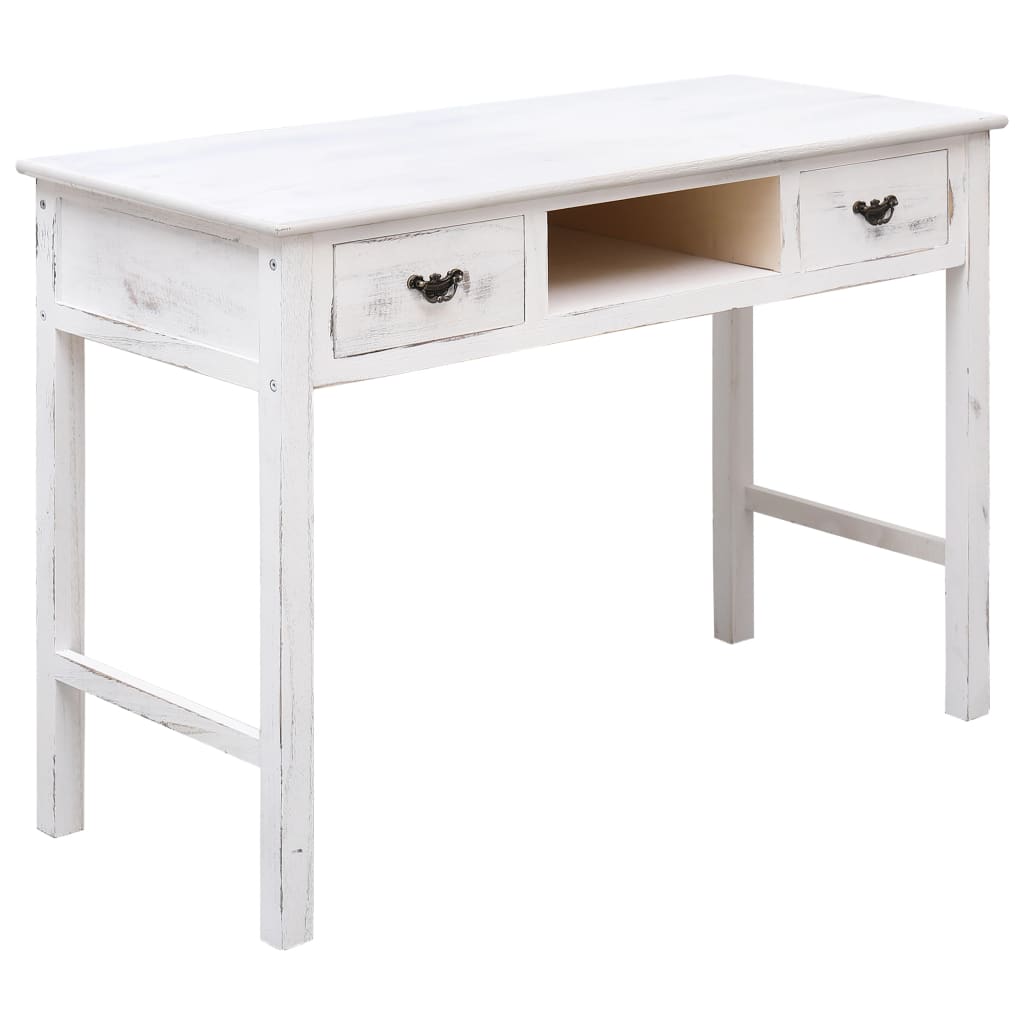 Konzolový stolek bílý s patinou 110 x 45 x 76 cm dřevo