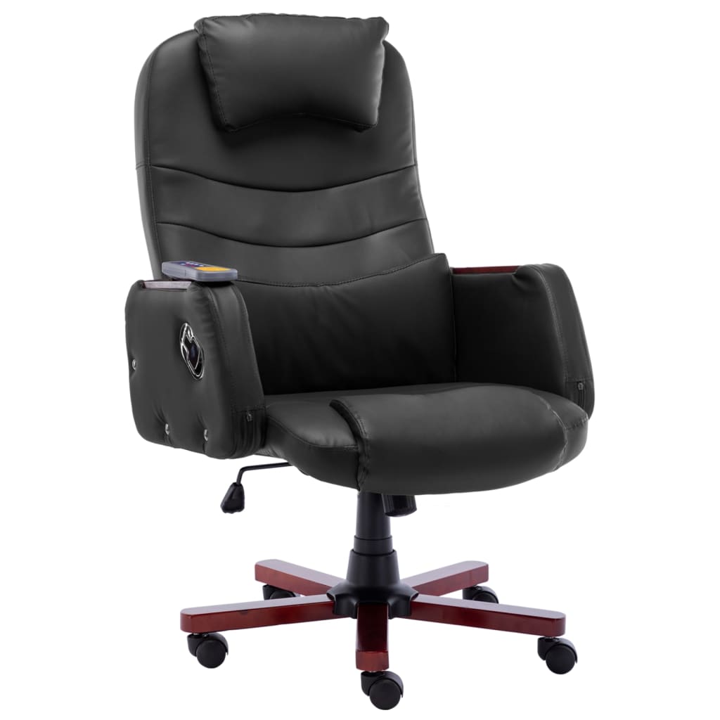 Masážní kancelářská židle černá umělá kůže