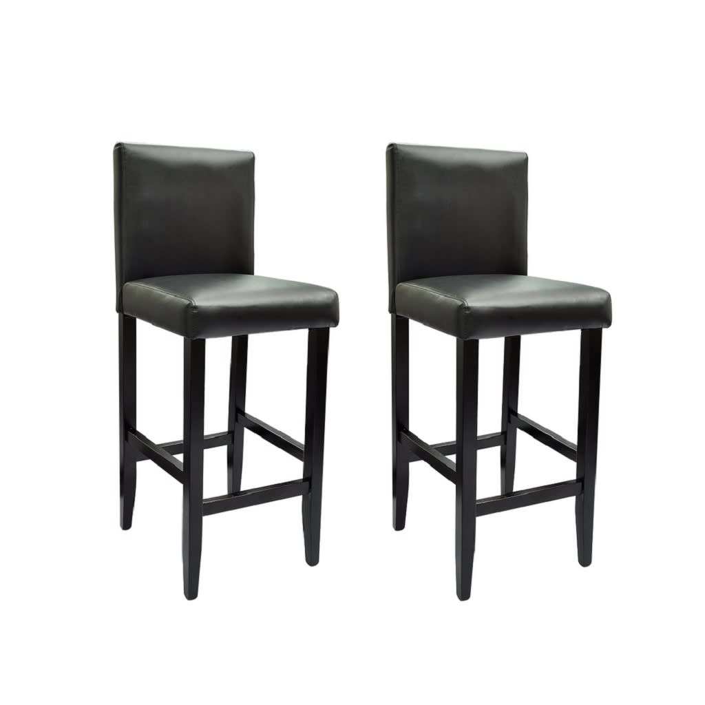 Barové stoličky 2 ks černé umělá kůže
