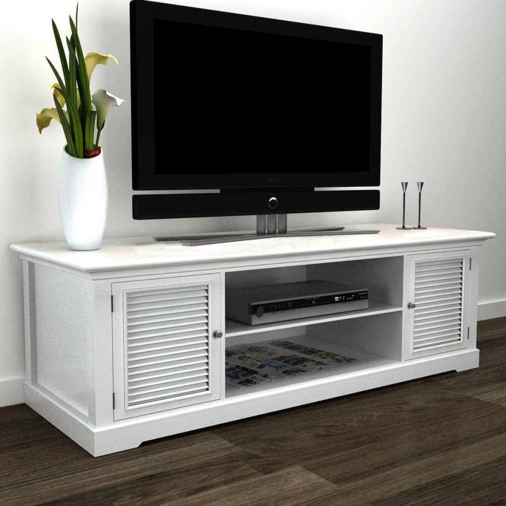 TV stolek bílý dřevo