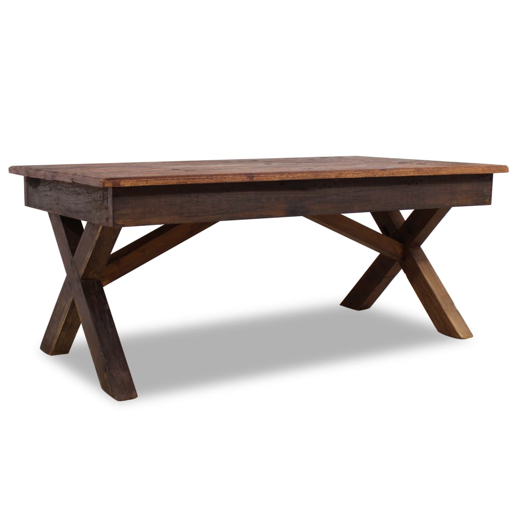 Konferenční stolek, masivní recyklované dřevo, 110x60x45 cm