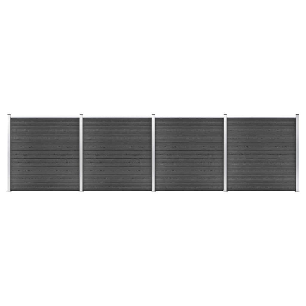 Set plotových dílců WPC 699 x 186 cm černý