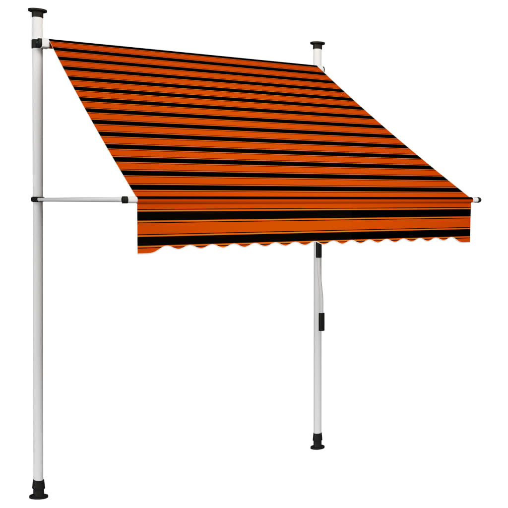 Ručně zatahovací markýza 150 cm oranžovo-hnědá