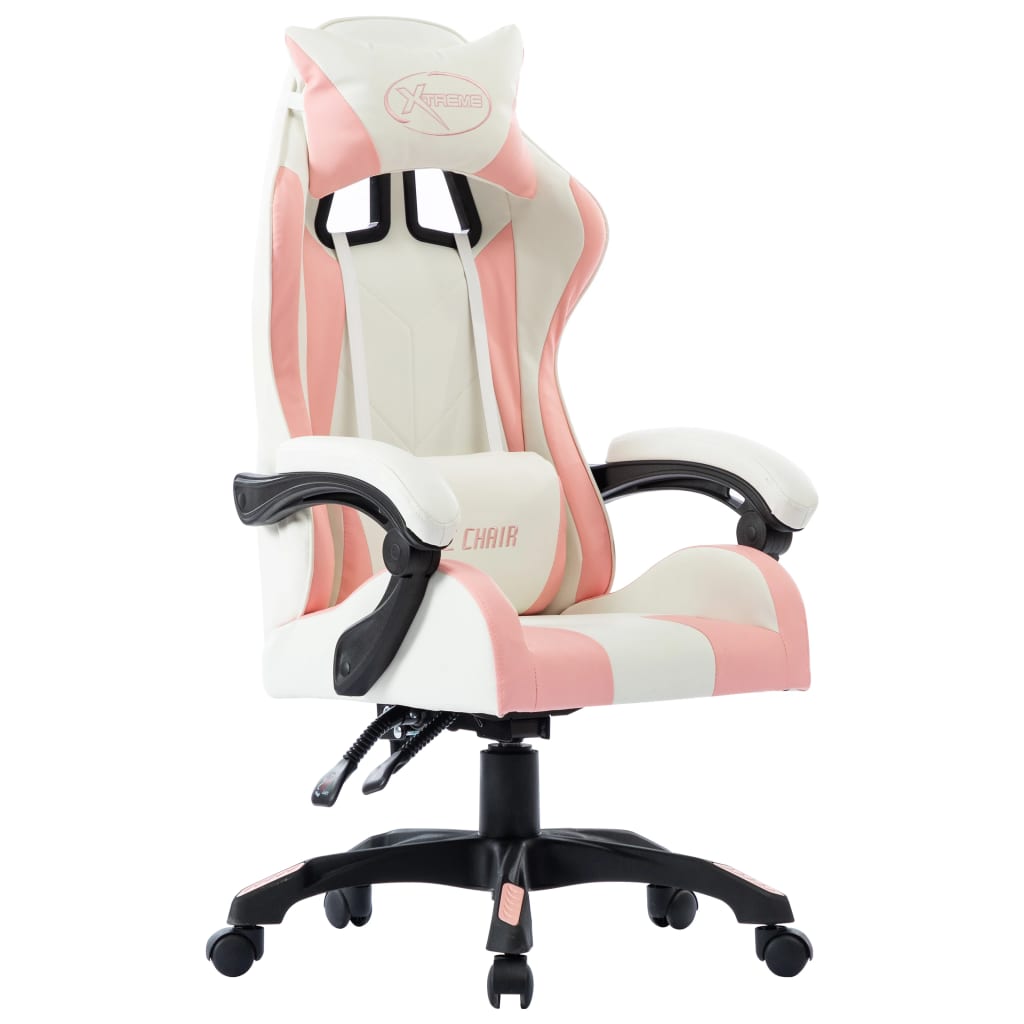 Herní židle růžová umělá kůže