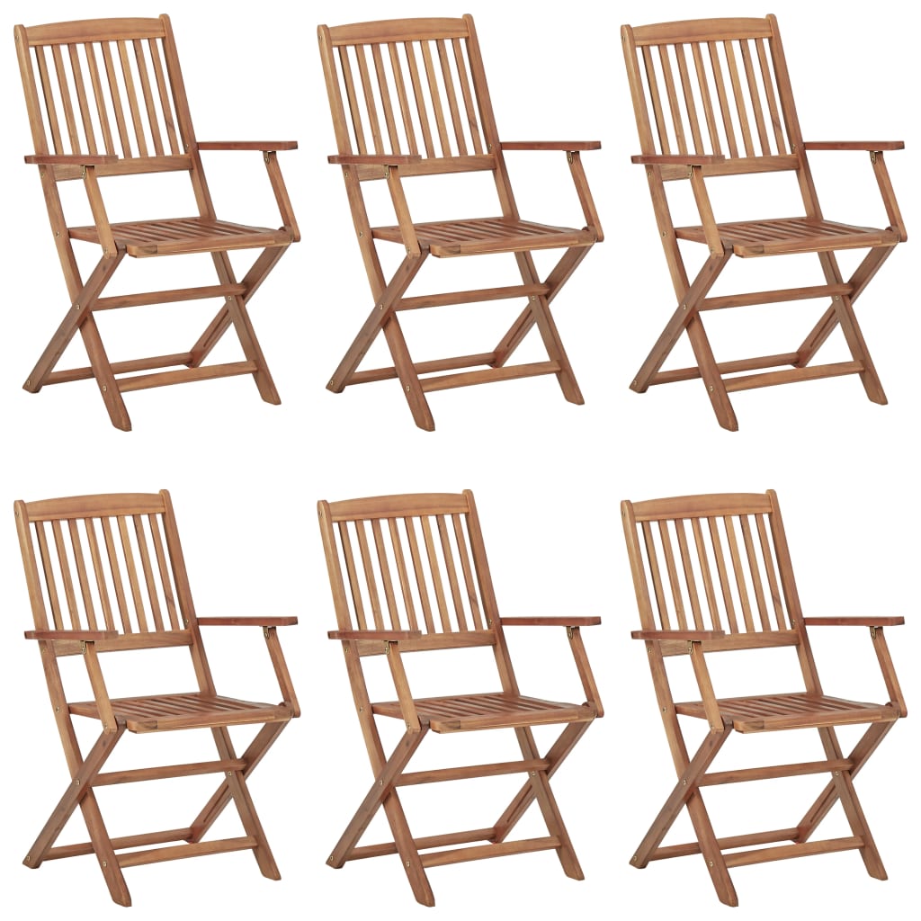 Skládací zahradní židle 6 ks masivní akáciové dřevo