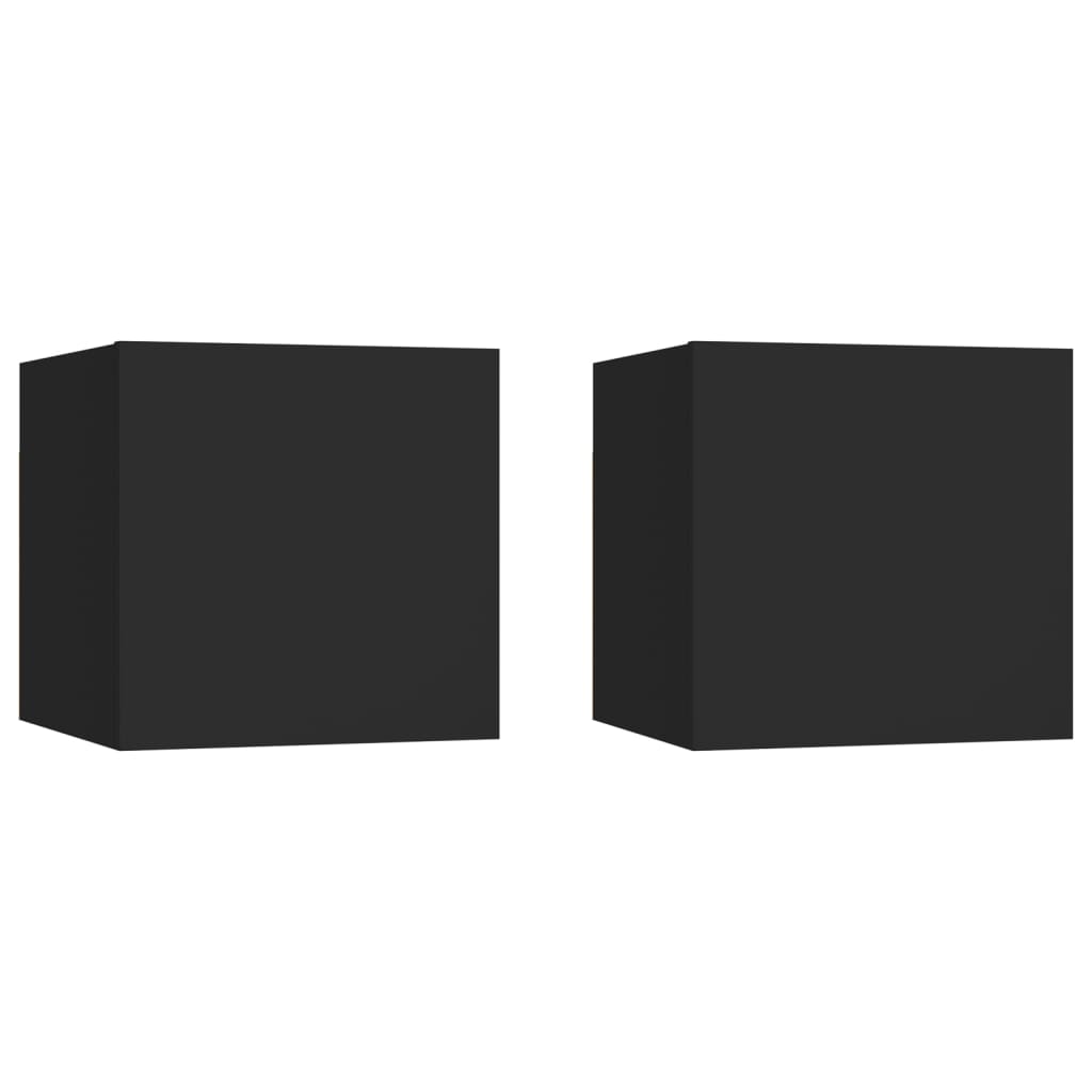 Noční stolky 2 ks černé 30,5 x 30 x 30 cm kompozitní dřevo