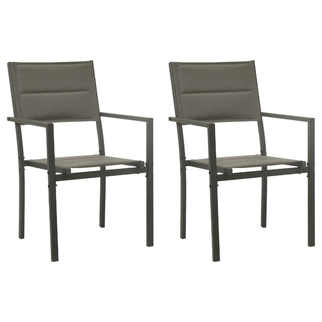 Zahradní židle 2 ks textilen a ocel šedé a antracitové