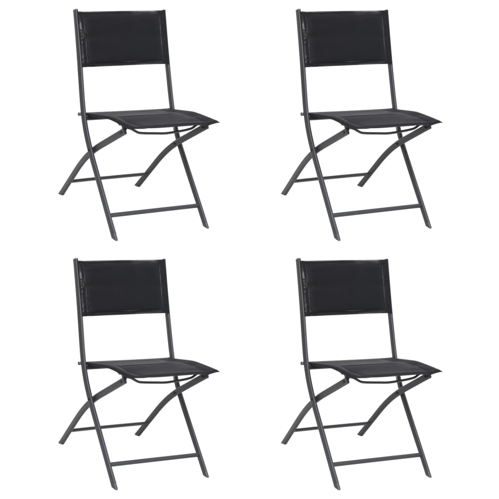Skládací zahradní židle 4 ks ocel a textilen