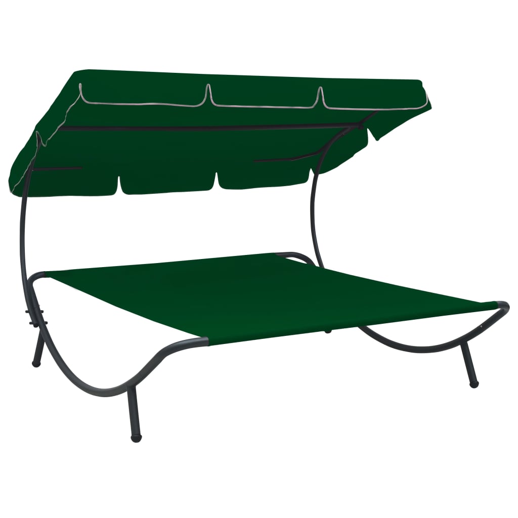 Zahradní postel s baldachýnem zelená