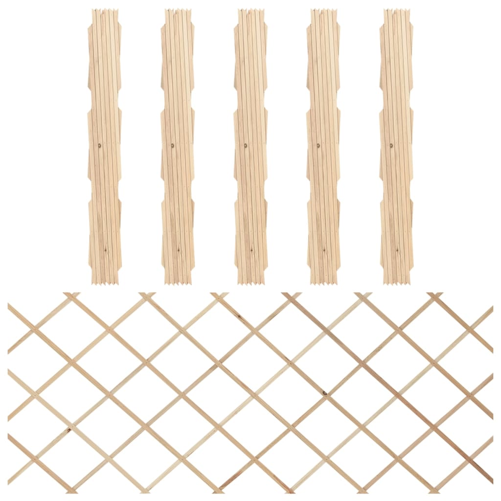 Trelážové ploty 5 ks masivní jedlové dřevo 180 x 80 cm