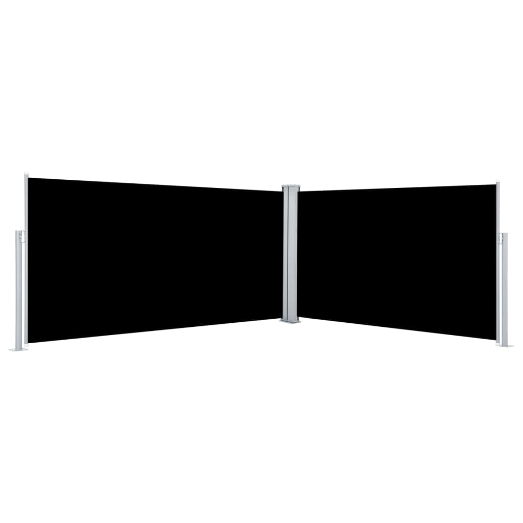 Zatahovací boční markýza černá 160 x 600 cm