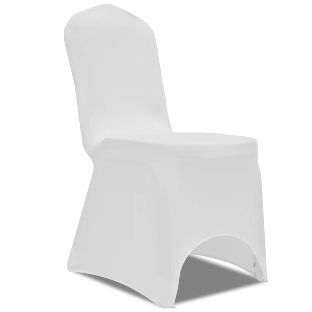 Strečové potahy na židle, 100 ks, bílá