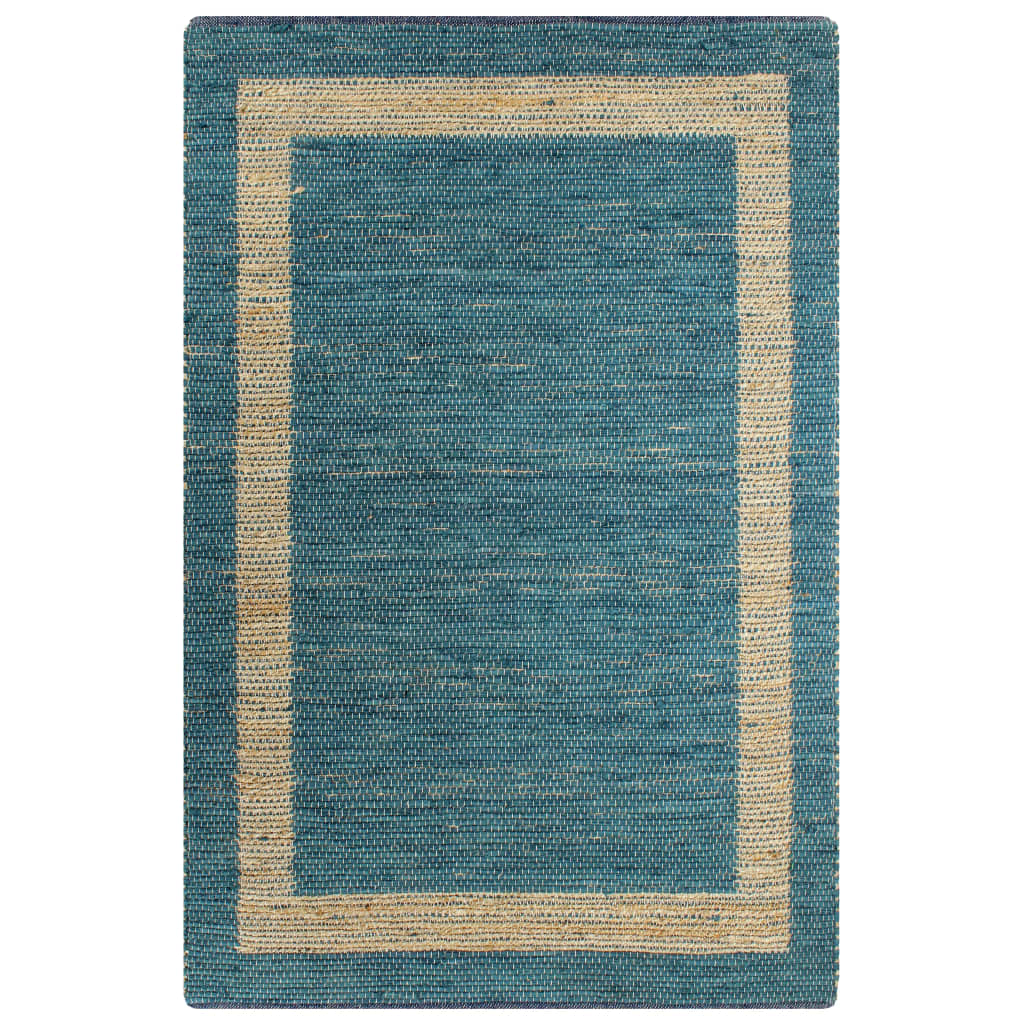 Ručně vyráběný koberec juta modrý 80 x 160 cm