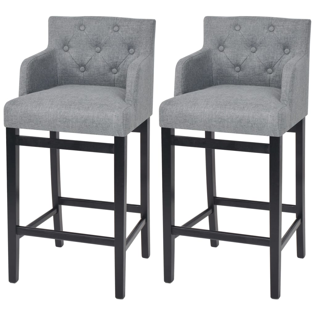 Barové stoličky 2 ks světle šedé textil