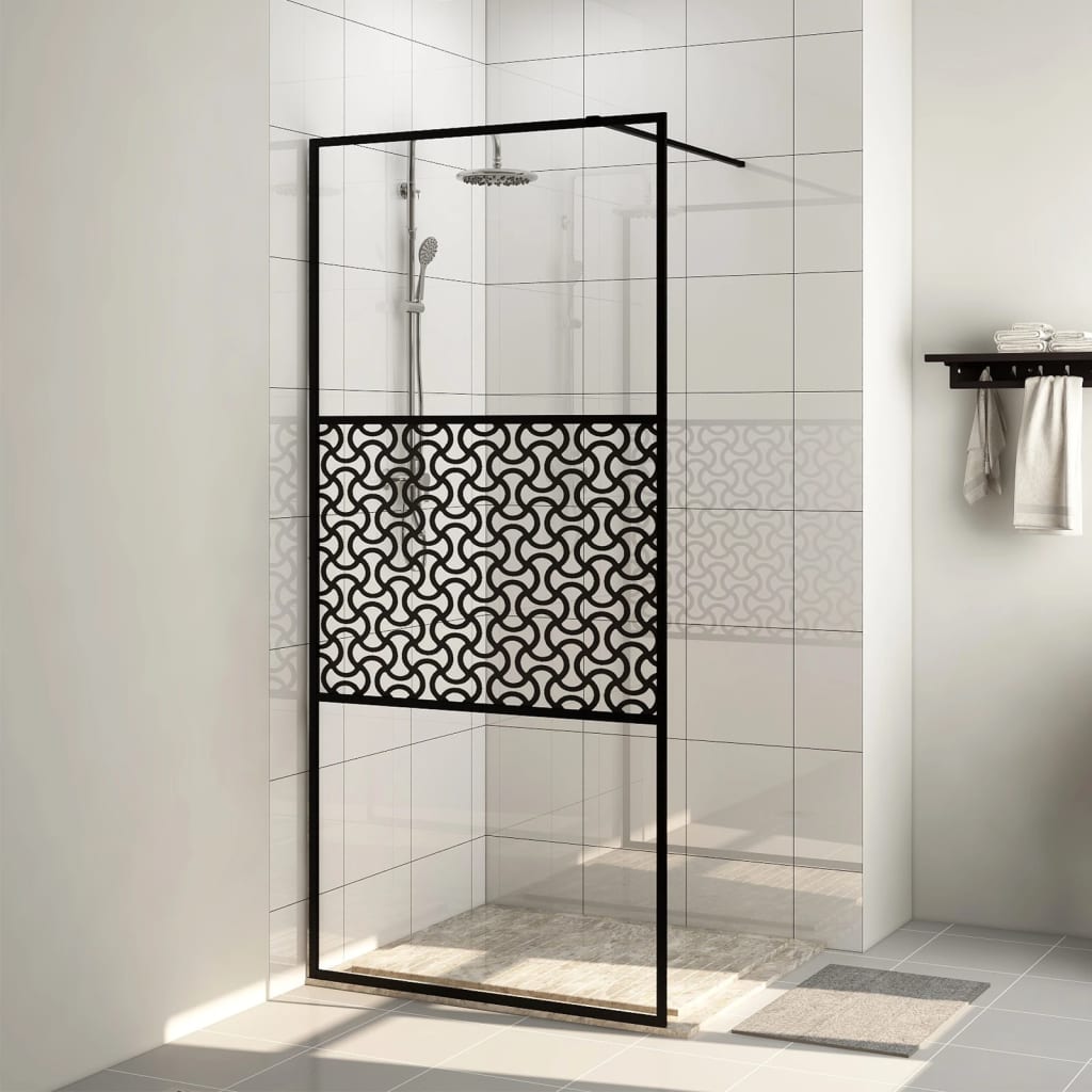 Zástěna do průchozí sprchy čiré ESG sklo 80 x 195 cm černá