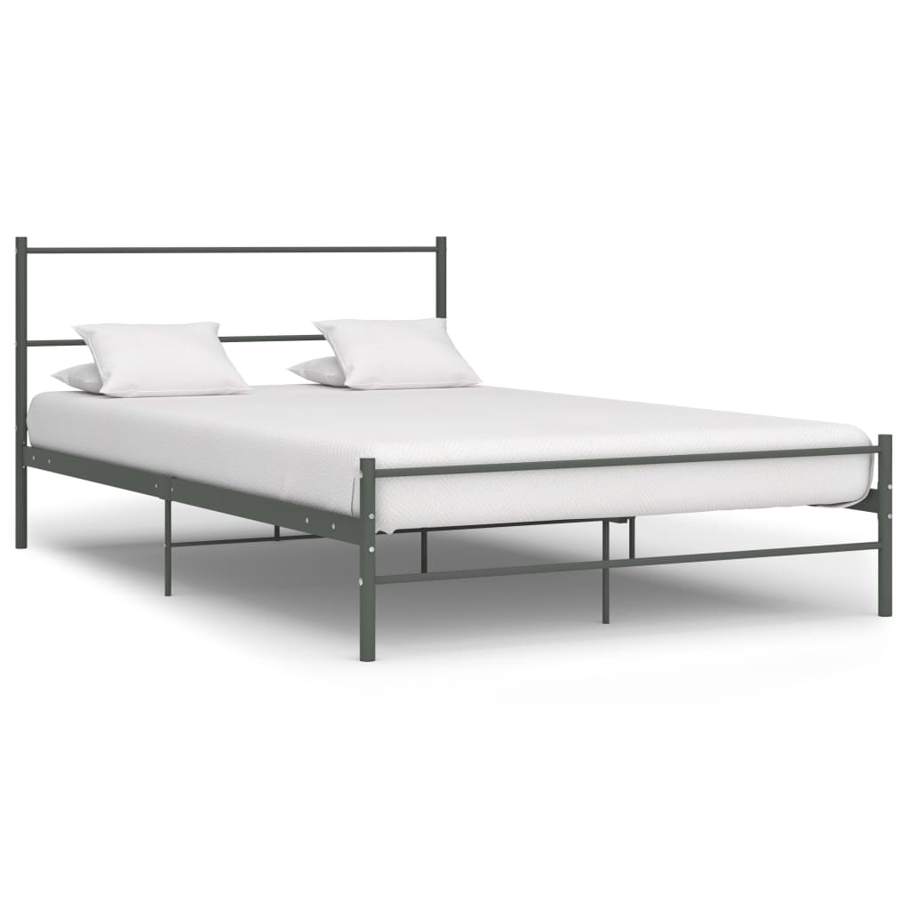 Rám postele šedý kovový 160 x 200 cm