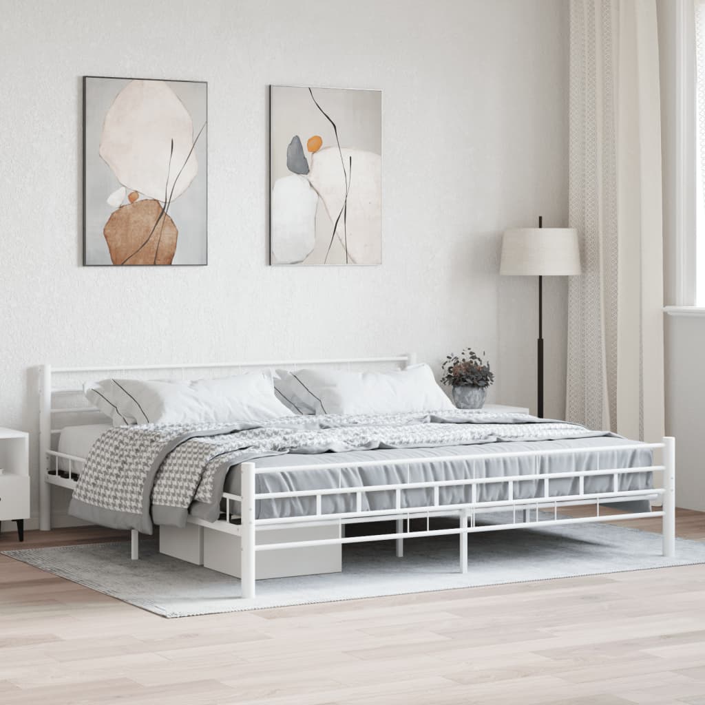 Rám postele bílý kovový 180 x 200 cm