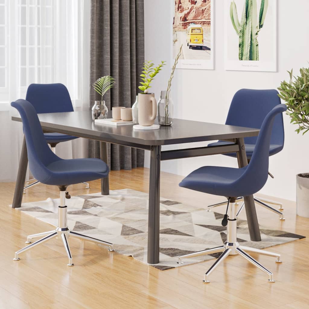 Otočné jídelní židle 4 ks modré textil