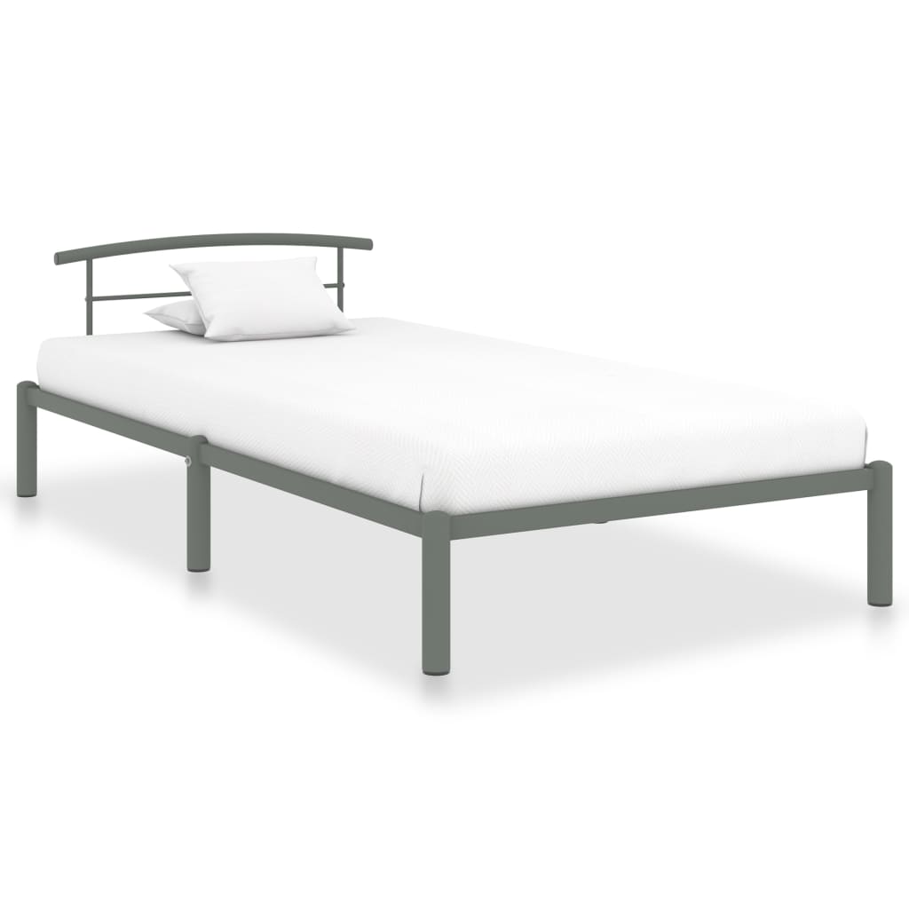 Rám postele šedý kov 90 x 200 cm