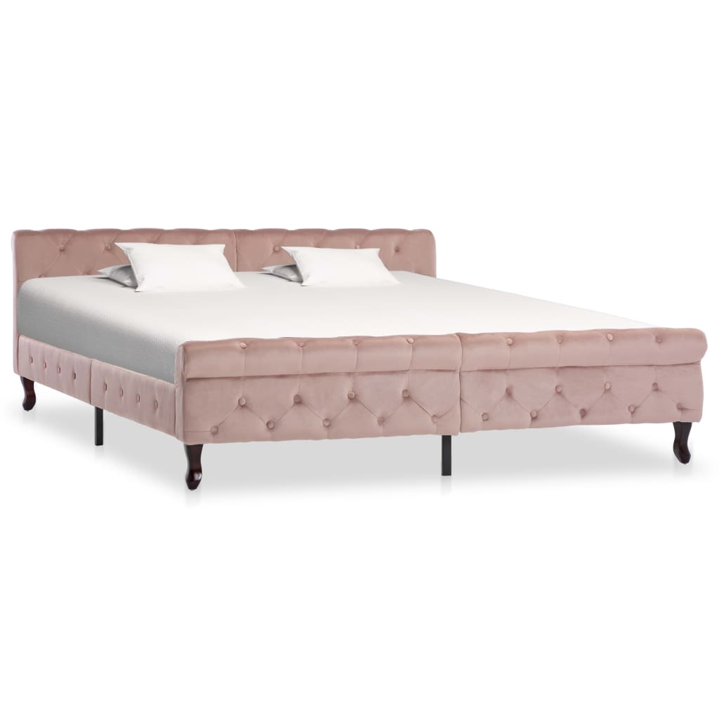 Rám postele růžový samet 180 x 200 cm