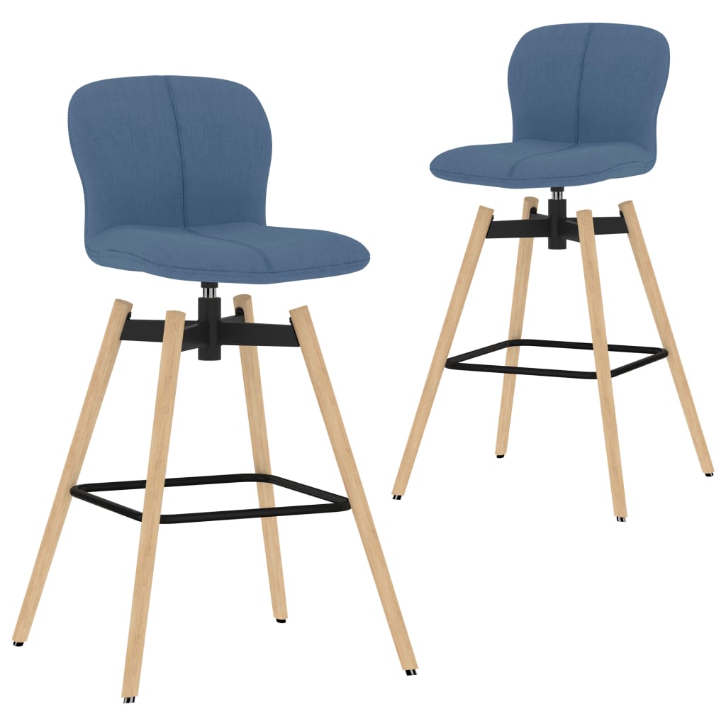 Otočné barové židle 2 ks modré textil