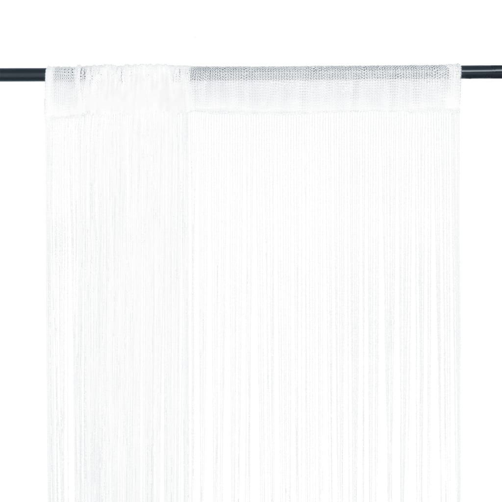 Provázkové záclony, 2 ks, 100x250 cm, bílá