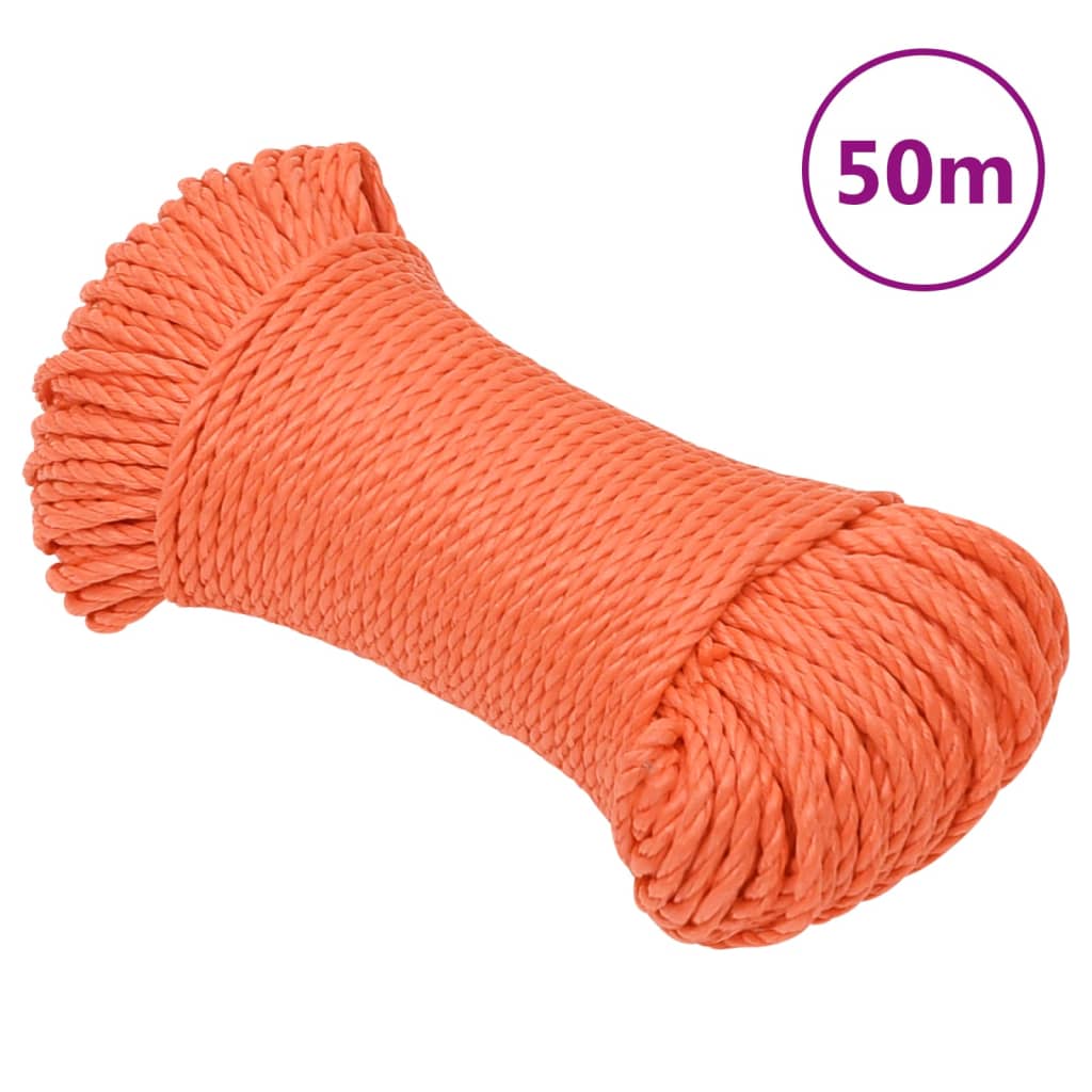 Pracovní lano oranžové 6 mm 50 m polypropylen