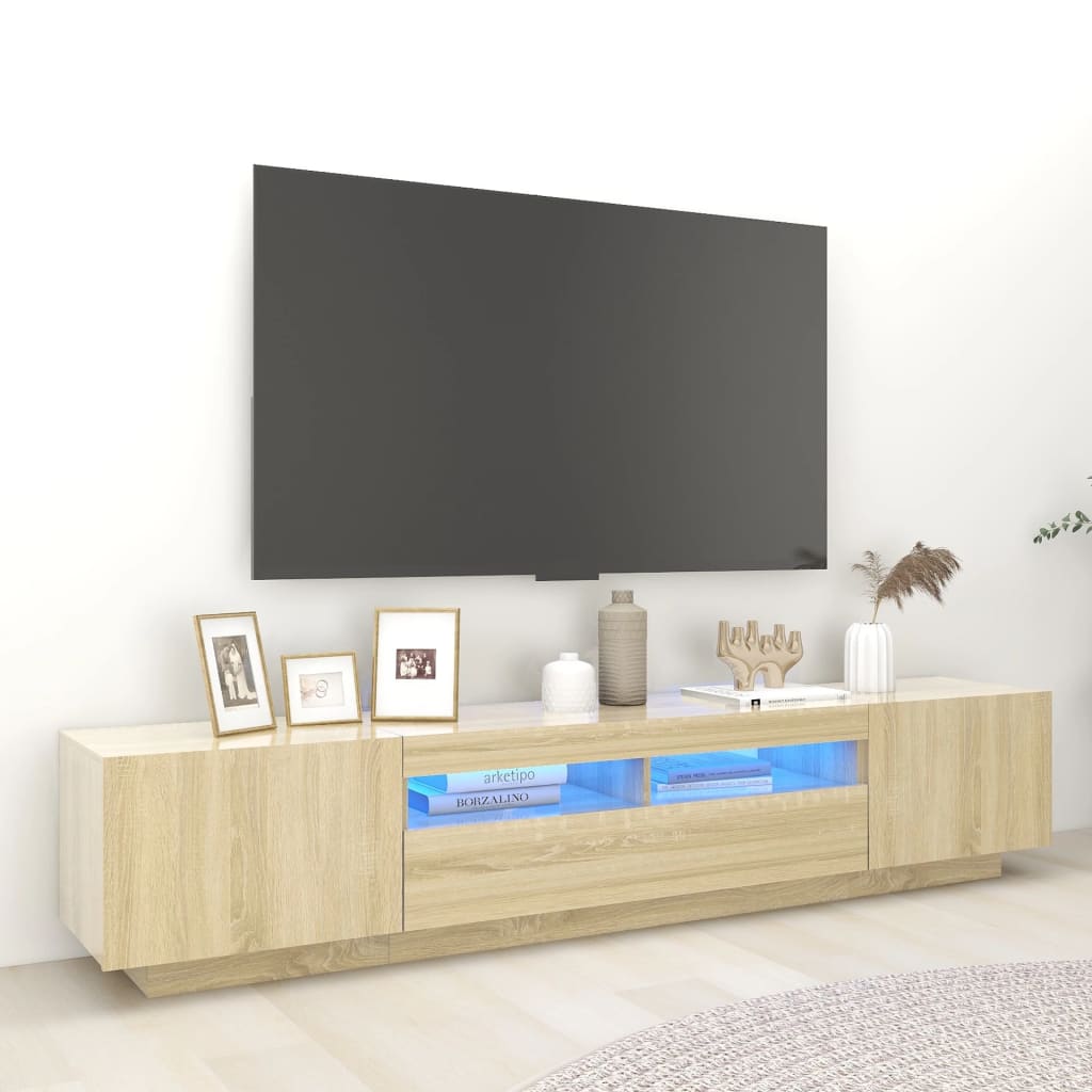 TV skříňka s LED osvětlením dub sonoma 200 x 35 x 40 cm