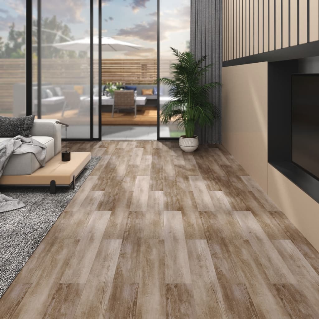 Nesamolepicí PVC podlahová prkna 5,26 m² 2 mm bělené dřevo