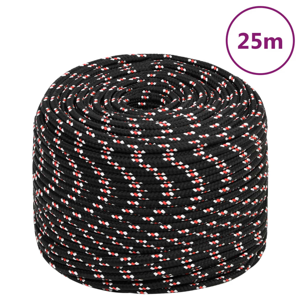Pracovní lano černé 6 mm 25 m polypropylen