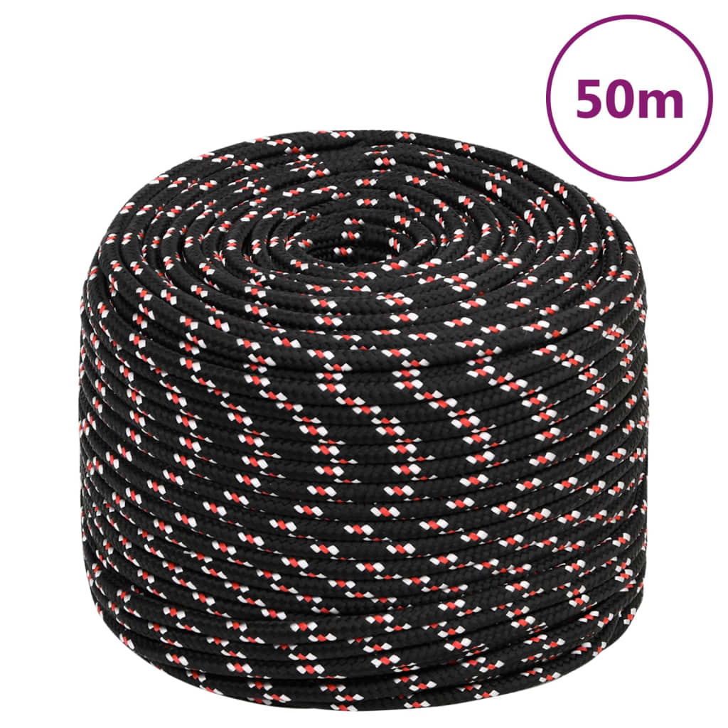 Lodní lano černé 6 mm 50 m polypropylen