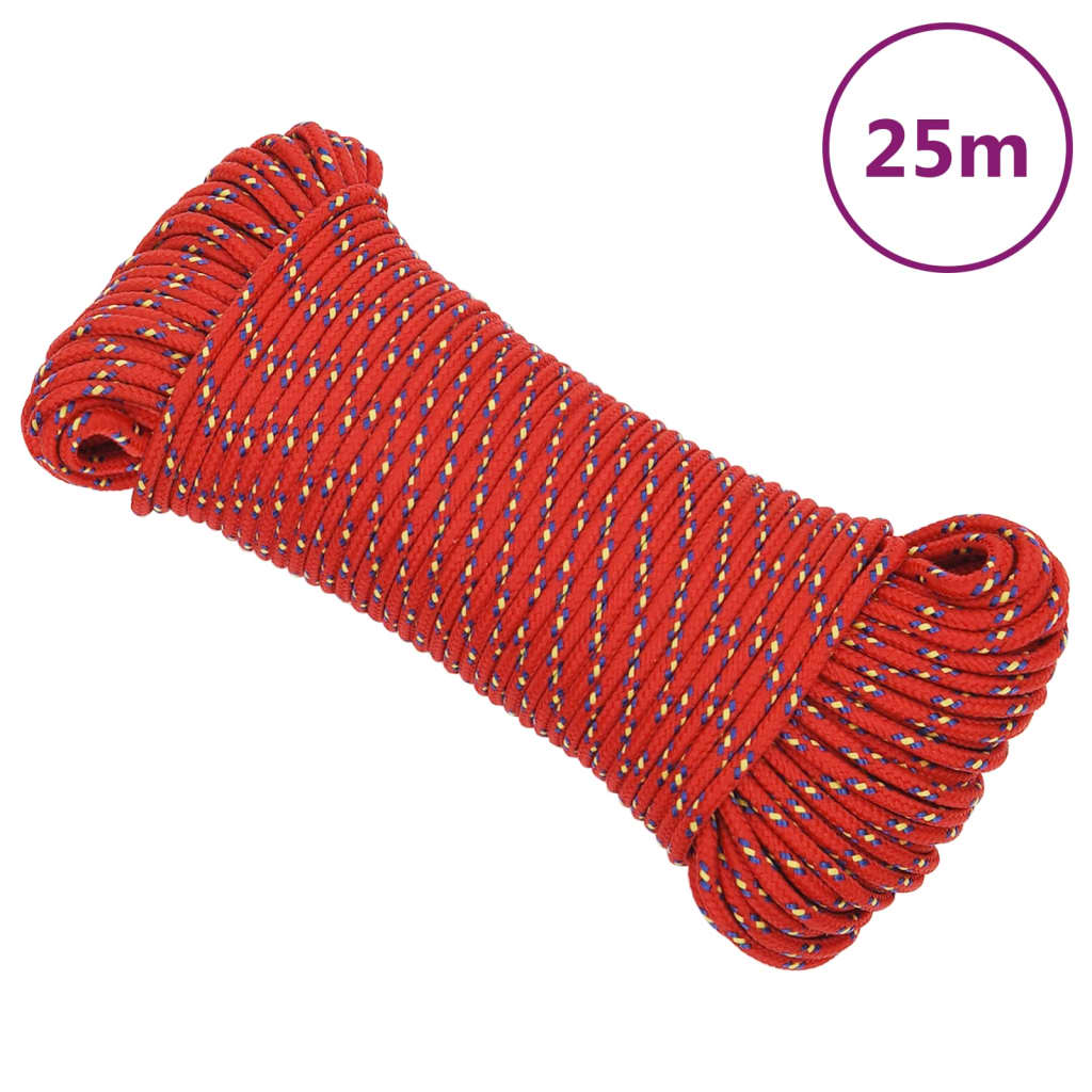 Lodní lano červené 3 mm 25 m polypropylen