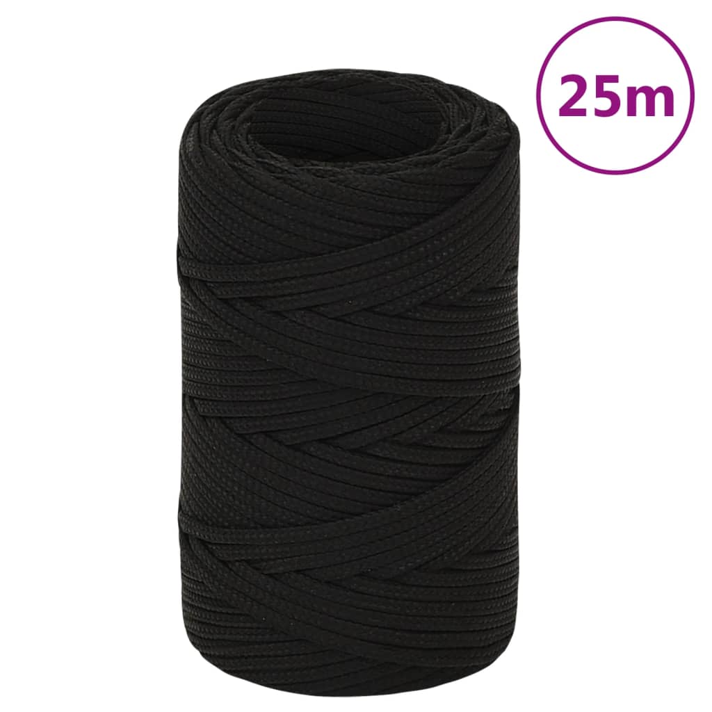 Pracovní lano černé 2 mm 25 m polyester