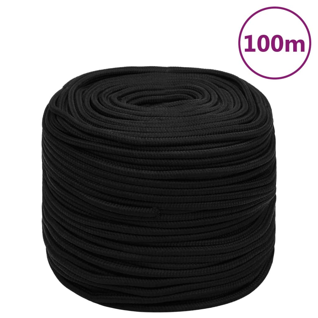 Pracovní lano černé 10 mm 100 m polyester